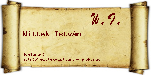 Wittek István névjegykártya
